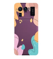 PrintiFy Xiaomi Mi11 Ultra Uyumlu Lansman Kılıf Karışık Renkler Tasarımlı İçi Kadife Kapak (Mürdüm)