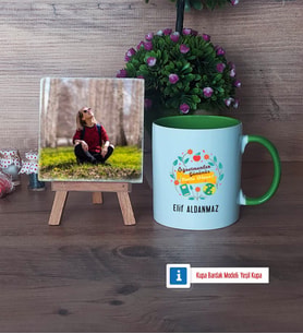 Öğretmenler Günü Hediyesi Fotoğraflı Dekoratif Taş, Kupa Bardak Beyaz Hediye (Model 14)