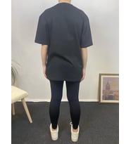 Kadın Bisiklet Yaka Oversize Fit N Baskılı Tişort SPR24TSK113 (Siyah)