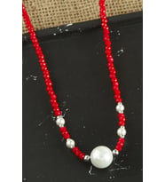 İnci Kristal Kolye (Kırmızı)