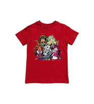 MONSTER HIGH baskılı pamuklu penye kumaş yazlık çocuk tişört (Kırmızı)