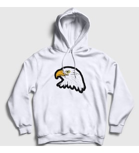 Presmono Unisex Beyaz Eagle Kartal Kapüşonlu Sweatshirt 314120tt (Beyaz)