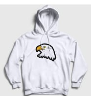 Presmono Unisex Beyaz Eagle Kartal Kapüşonlu Sweatshirt 314120tt (Beyaz)