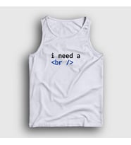 Presmono Unisex Sarı Need A Break Html Developer Yazılımcı Atlet 361439tt (Beyaz)