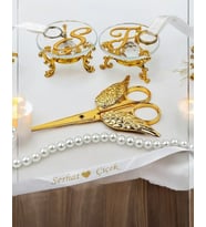 Lucevia Gold Cam Yüzük Yükselticisi Ve Söz Makası Seti (Bronz)