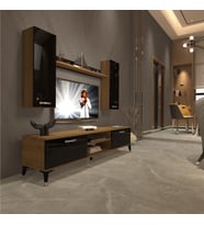Decoraktiv Eko 7 Mdf Dvd Silver Tv Ünitesi Tv Sehpası (Pera - Siyah)