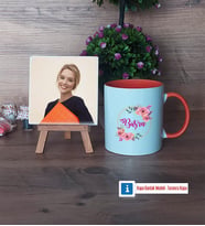 İsme Özel Fotoğraflı Dekoratif Taş, Kupa Bardak Beyaz Hediye (Model 13)