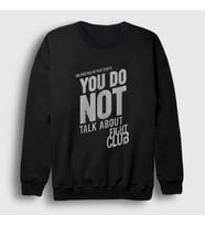 Presmono Unisex Beyaz Rule Film Dövüş Kulübü Fight Club Sweatshirt 244611tt (Siyah)