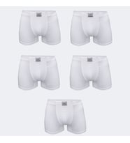 Malabadi 5 Li Ekonomik Paket Erkek Pamuklu Boxer 5M074 (Beyaz)