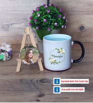 Doğum Günü Hediyesi Kupa Bardak Beyaz ve Fotoğraflı Ahşap Anahtarlık Hediye (Model 9)