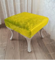 Ayak Ucu Kapı Önü Antre Düz Bench Puf Beyaz Ayak (Sarı)