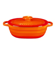 Lava Döküm Oval Tencere Döküm Demir Kapak Experience Serisi Ölçü 24x33cm. (Turuncu)