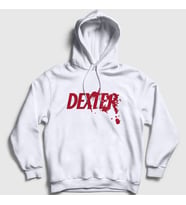 Presmono Unisex Beyaz Logo Dexter Kapüşonlu Sweatshirt 188713tt (Beyaz)