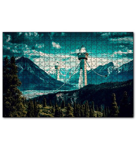 Cakapuzzle  Dağlar ve Deniz Fenerleri  Puzzle Yapboz MDF (Ahşap) (500 Parça)