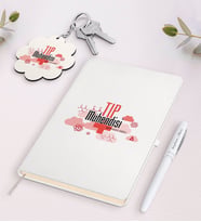 BK Gift Kişiye Özel Tıp Mühendisi Siyah Defter Kalem Ve Anahtarlık Hediye Seti (Model 2)