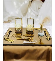 Cherish Gold Söz Nişan Tepsisi (Beyaz)