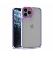 Apple iPhone 12 Pro Kılıf Case, Kamera Lens Korumalı Elektroplatin Kaplama Sert PC Koruyucu Colourful Platinum Serisi (Lila)