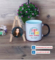 Doğum Günü Hediyesi Kupa Bardak Beyaz ve Fotoğraflı Ahşap Anahtarlık Hediye (Model 9)