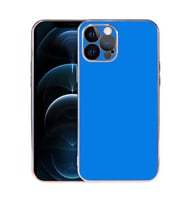 Uyumlu Model Apple iPhone 12 Pro Kılıf A+ Goldy Tarz Kapak (SAKS MAVI)