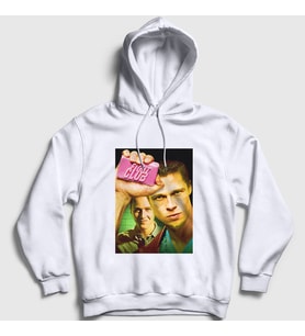 Presmono Unisex Beyaz Cover Film Dövüş Kulübü Fight Club Kapüşonlu Sweatshirt 245159tt (Beyaz)
