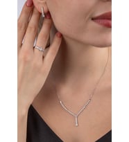 14 Ayar Altın Damla Taş Detaylı Set (Rose)
