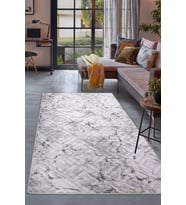 Dijidekor Halı Gri Cool Karo Yıkanabilir Saçaksız Kesme İnce Yolluk Kilim Salon Halısı Modelleri (Gri)