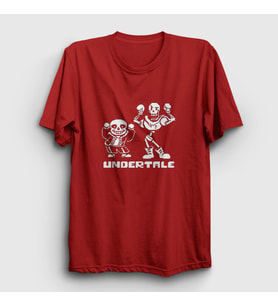 Presmono Unisex Haki Sans Papyrus Undertale T-Shirt 32266tt (Kırmızı)