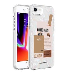 Apple iPhone 7 Kılıf Mermer Desenli Zore Marbello Kapak (Kahverengi)