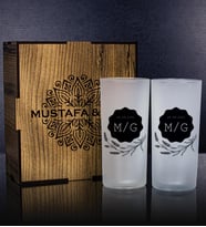 eJOYA Kişiye Özel Kutusunda 2'li Rakı Bardağı Hediye Seti 107161 (Sarı)