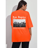 Unisex Los Angles Tasarım Tshirt (Turuncu)