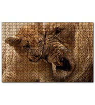 Cakapuzzle  Aslan Baba ve Evlat  Puzzle Yapboz MDF (Ahşap) (500 Parça)