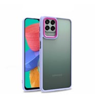 Samsung Galaxy M33 Kılıf Case, Kamera Lens Korumalı Elektroplatin Kaplama Sert PC Koruyucu Colourful Platinum Serisi (Lila)