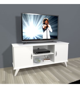 Decoraktiv Eko 120 Mdf Retro Tv Ünitesi Tv Sehpası (Beyaz)