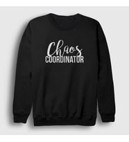 Presmono Unisex Beyaz Chaos Coordinator Ofis Beyaz Yaka Sweatshirt 463732tt (Siyah)