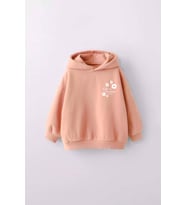 KIZ ÇOCUK LİFES GARDEN BASKILI KAPÜŞONLU MANŞETLİ SWEATSHİRT (Somon)