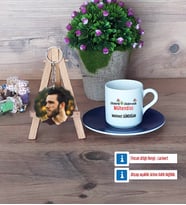 Elektrik Elektronik Mühendisi Türk Kahvesi Fincanı Ahşap Altlıklı ve Fotoğraflı Ahşap Anahtarlık Hediye (Model 4)