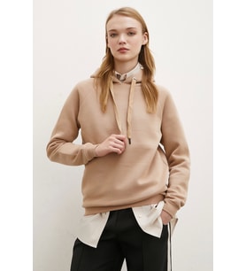 Kapşonlu Sweatshirt Kahve