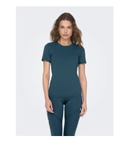 Only Onpmila Ss Slim Train Kadın T-shirt (Mavi)