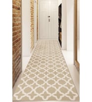 Dijital Baskılı Kaymaz Taban Yıkanabilir Modern Yolluk Ve Koridor Halısı NDU-SD-511 (Bej)