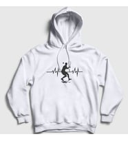 Presmono Unisex Beyaz Heartbeat Spor Tennis Tenis Kapüşonlu Sweatshirt 334489tt (Beyaz)