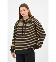 Çizgili Kapüşonlu Sweatshirt (UNX-00242-WN) (Sarı-Siyah)