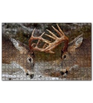 Cakapuzzle Hakimiyet Mücadelesindeki Geyikler Puzzle Yapboz MDF (Ahşap) (1000 Parça)