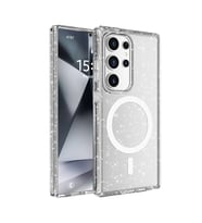 Galaxy S25 Ultra Kılıf Magsafe Şarj Özellikli Parlayan Simli Saydam Renkli Allstar Kılıf (Renksiz)