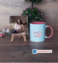 İsme Özel İsim Yazılı Fotoğraflı Dekoratif Taş, Kupa Bardak Beyaz Hediye (Model 6)