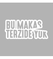 Bu Makas Terzide Yok Araba Sticker siyah 19x4 CM (Beyaz)