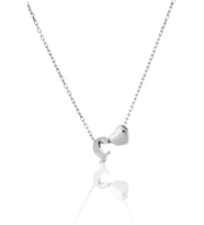 Papatya Silver 925 Ayar Gümüş Mini Üç Boyutlu Harf Kalp Kolye (Rodyum)