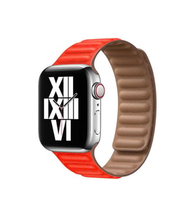 Apple Watch 40mm KRD-34 Deri Görünümlü Kordon (Kırmızı)
