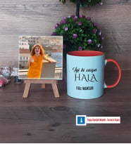 Halaya Hediye Fotoğraflı Dekoratif Taş, Kupa Bardak Beyaz Hediye (Model 13)