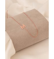 TEK HARFLİ GÜMÜŞ HALLEY KOLYE (Rose)