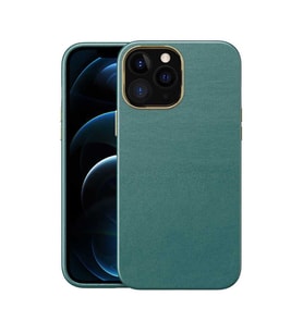 Uyumlu Model Apple iPhone 13 Pro Kılıf Deri Natura Kapak (Yeşil)